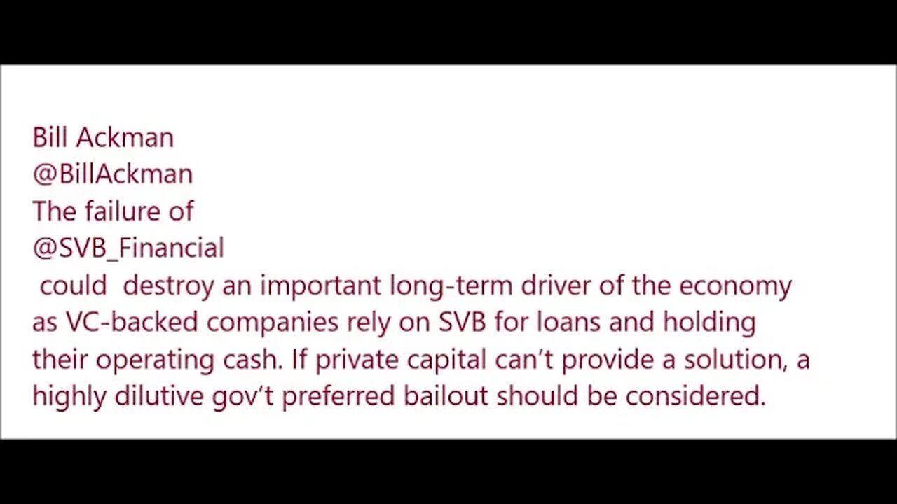 Billionaire Calls For Banks Bailout