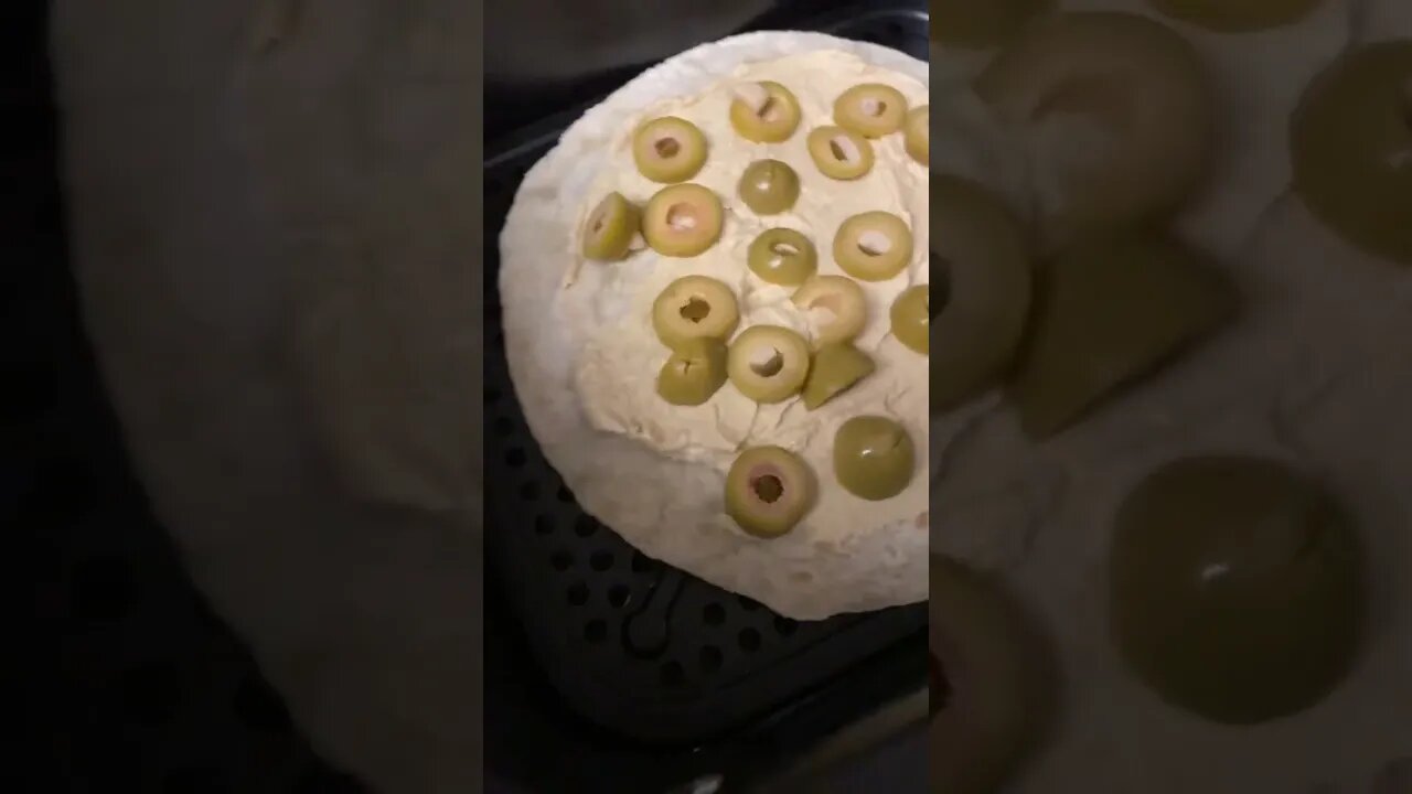 The Hummus Olive 🫒 Tortilla Pizza In The Air Fryer