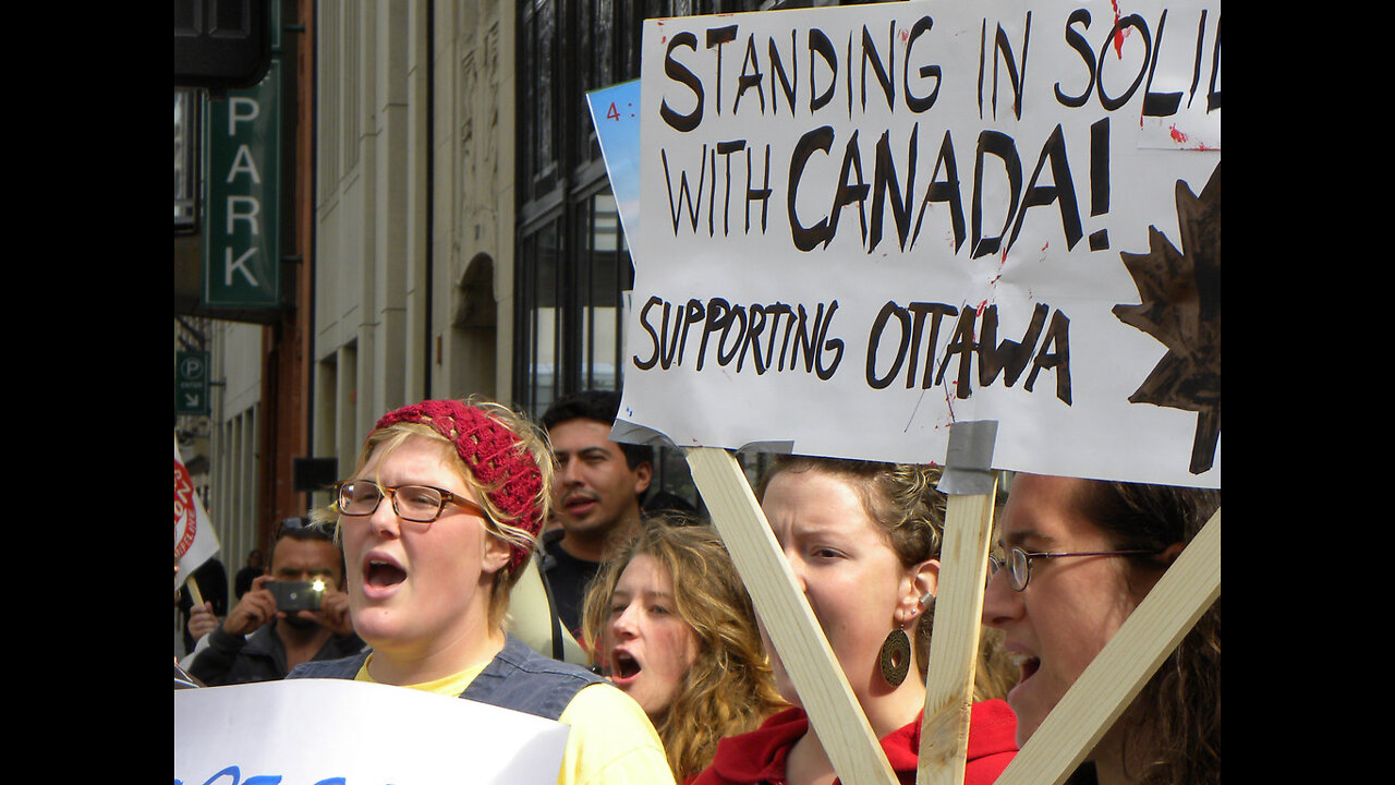 Quebec City is a massive party tonight protesting in solidarity with ottawa