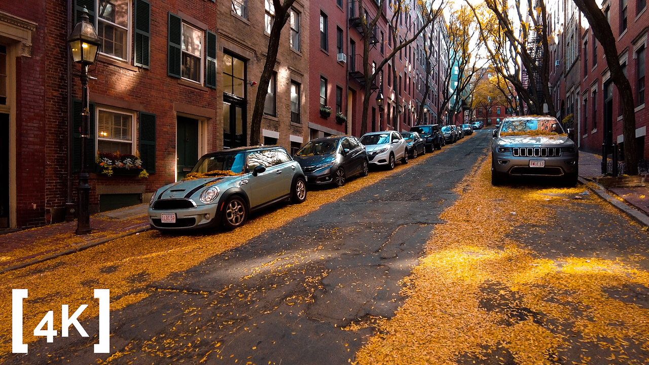 Relaxing walk in Beacon Hill - Boston, MA - Fall Ambience ASMR