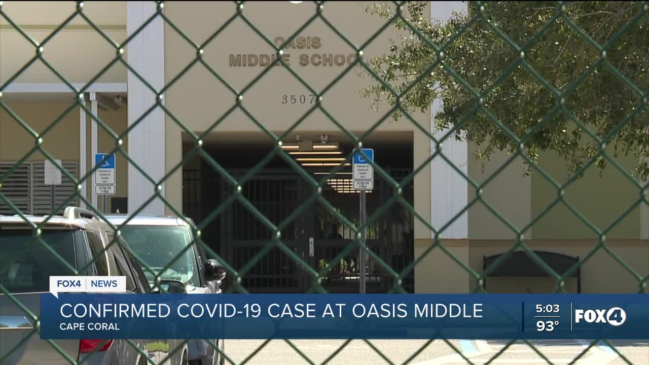 Confirmed COVID-19 case at Oasis Middle