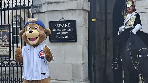 A baseball mascot at horse guards parade #horseguardsparade