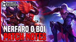 NERF NO MINO, ARLOTT E MAIS | PATCH NOTES SA | MLBB