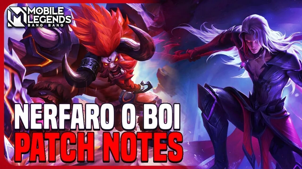 NERF NO MINO, ARLOTT E MAIS | PATCH NOTES SA | MLBB