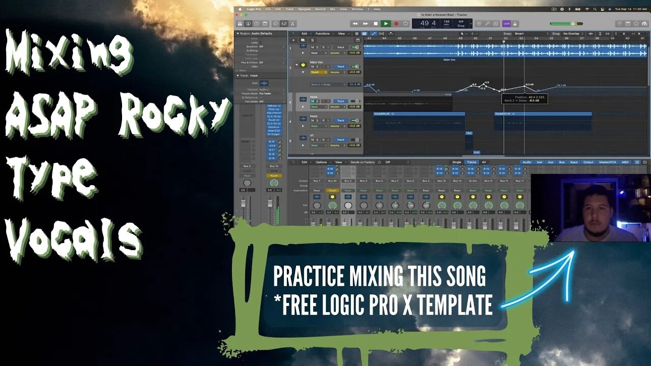 Mixing Dark Rap Vocals & Adding Deep Vocal Effects in Logic Pro X *Free Practice Mixing Template