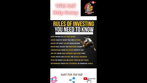 🔥Rules of investing you need to know🔥#shorts🔥#viralshorts🔥#motivation🔥#wildselfhelpgroup🔥