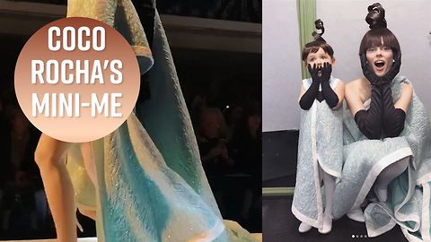 Coco Rocha struts the Paris runway with daughter Ioni