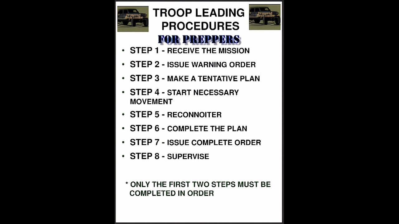 Troop Leading Procedures for Preppers #shtfprepper