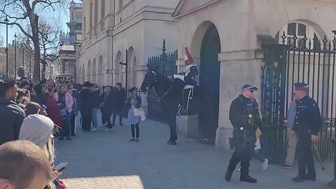 I SAID STAND BACK FROM THE KINGS GUARD #horseguardsparade