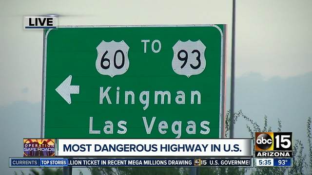 US 93 most dangerous highway in the country, study says