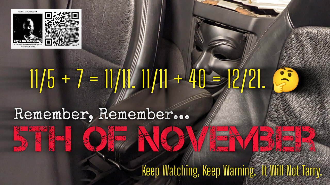 Keep WATCHING & WARNING. Days of Noah. Flood Watch in Effect for: EARTH. (11/5+7=11/11)+40=12/21.