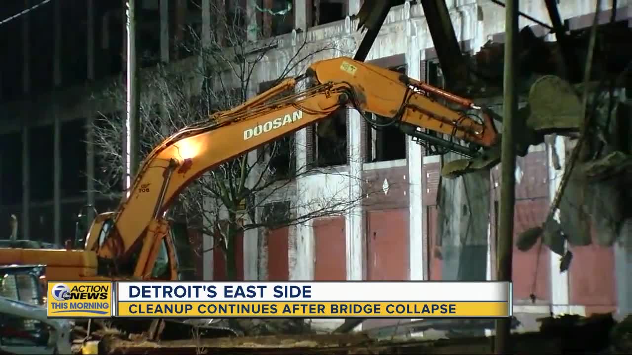 Cleanup continues after Packard Plant bridge collapse