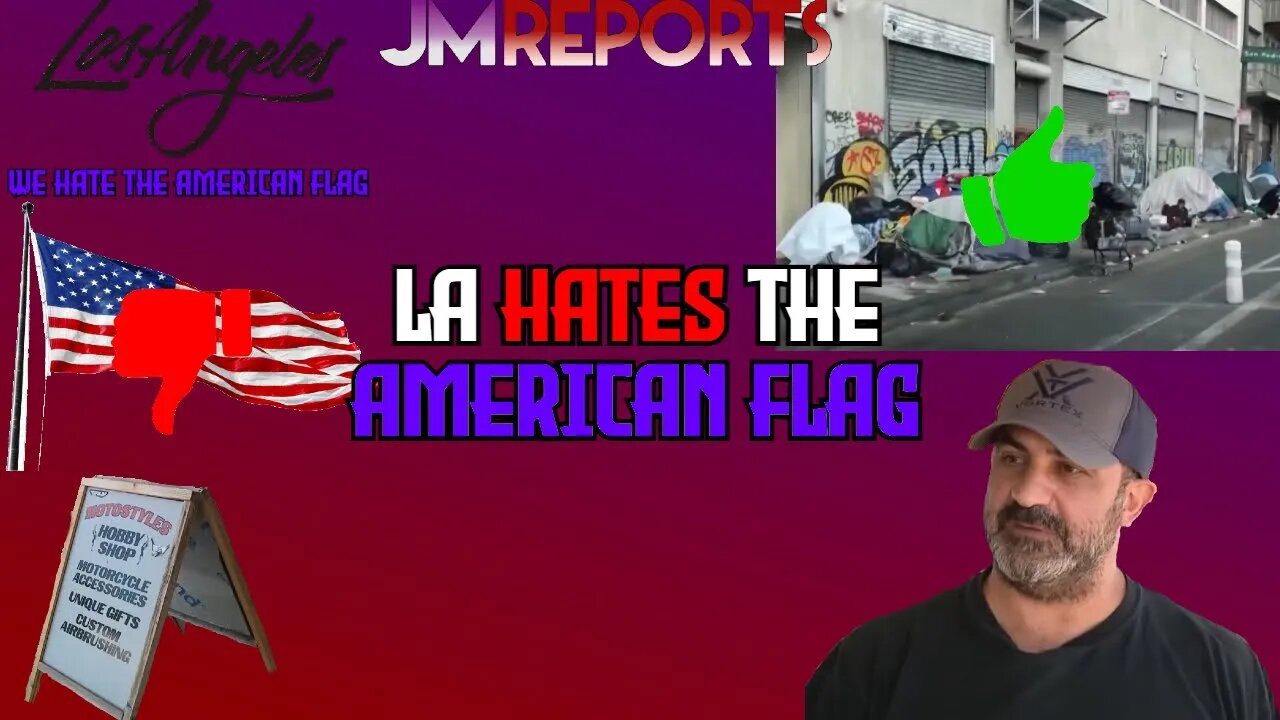 Los Angeles DOESN'T ALLOW the American flag & FINES business man