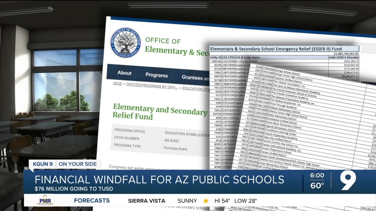Financial windfall for Arizona public schools