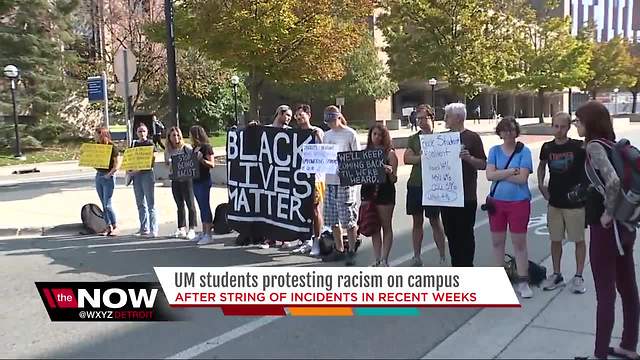 UM students protesting racism on campus