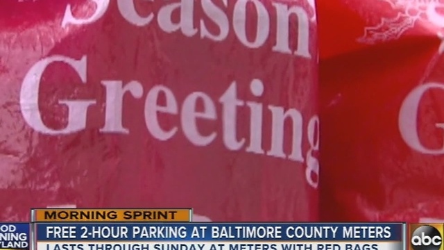 Free two-hour parking at Baltimore County meters for holiday shoppers