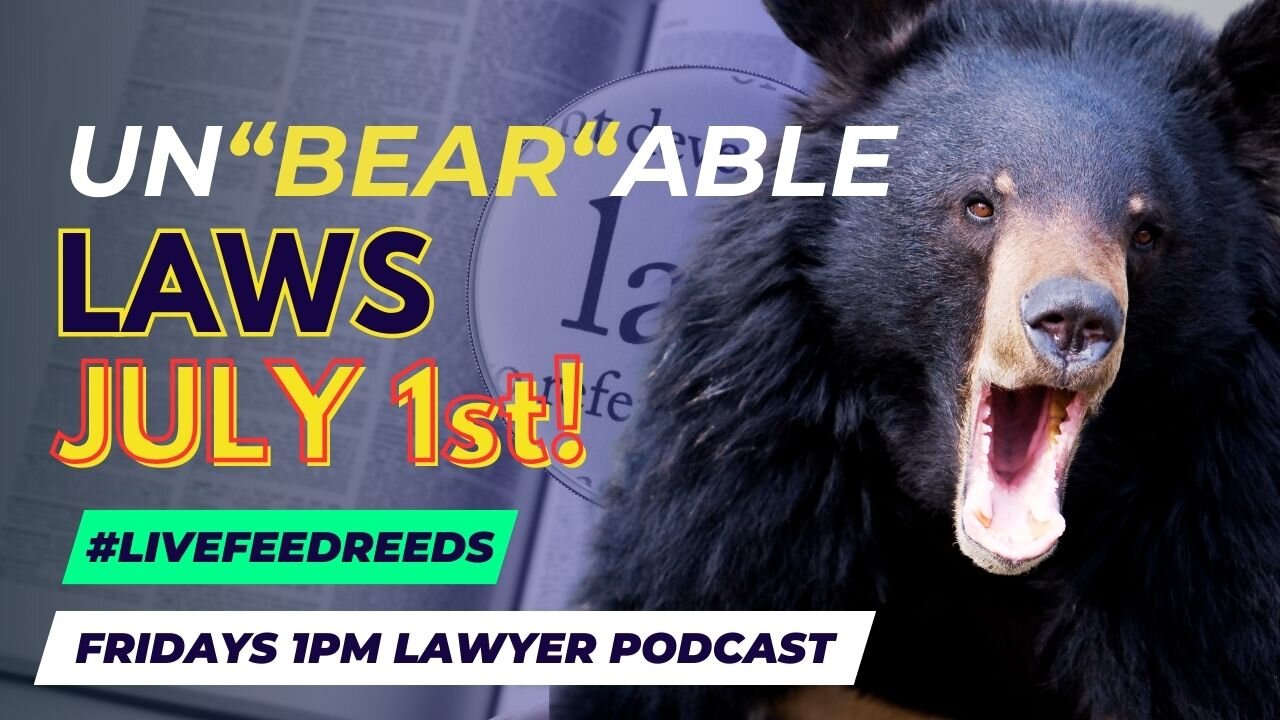 UnBEARable Law Changes coming July 1st?! #LiveFeedReeds - Lawyer Podcast