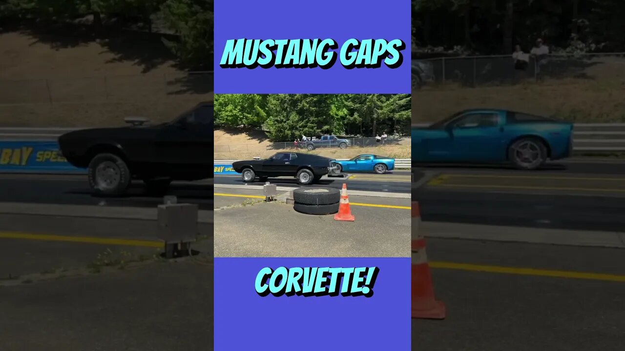 Ford Mustang Gaps Corvette! #shorts