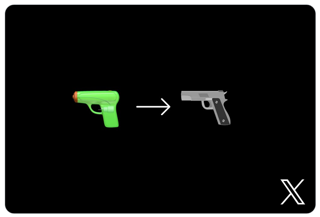 The New Gun Emoji on X