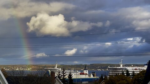 Rainbow & Ferries In Cape Breton Island