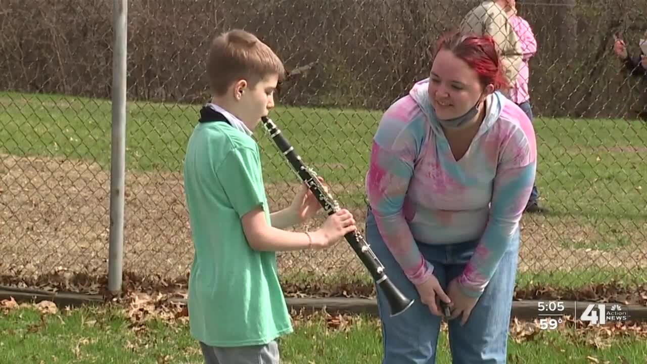 Music store owner gives children band kits