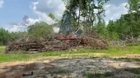 Clearing land and it’s a hot one