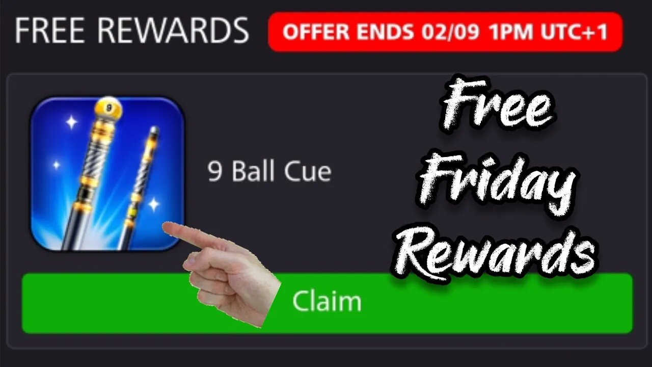 Get 9Ball Cue Free Friday Reward | 8 Ball Pool