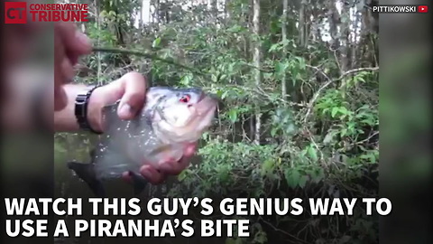 Man Grabs Piranha, Shows That Scissors Are Overrated