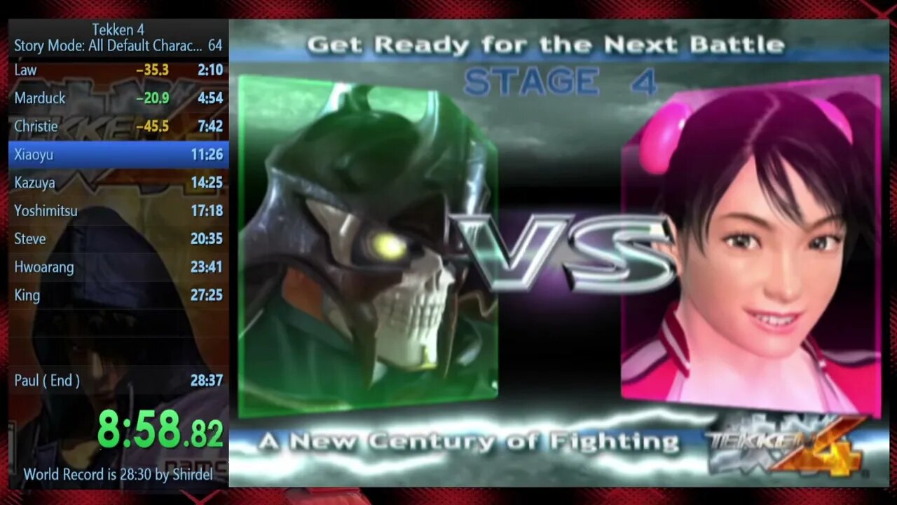 Tekken 4 : All default characters Speedrun ( Easy , 1 round )