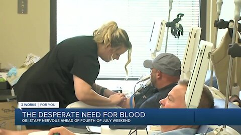 Desperate need for blood donations heading into the holiday weekend