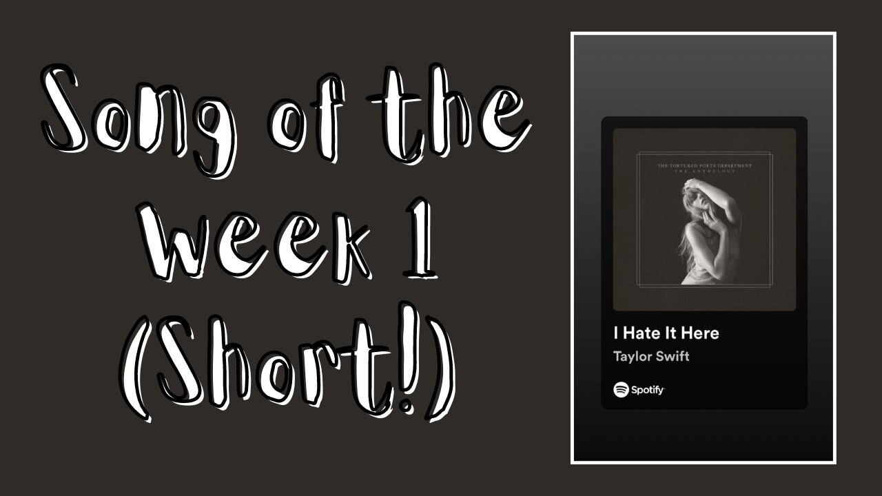 SONG OF THE WEEK SHORT - I Hate it Here by Taylor Swift