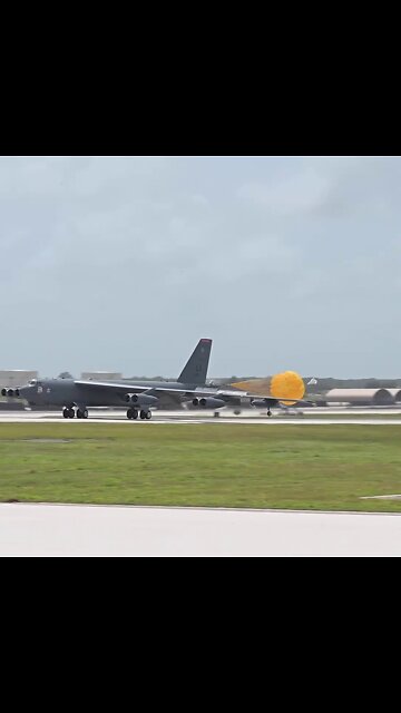 B-52H Stratofortress Deploys a Drogue Parachute at Andersen AFB