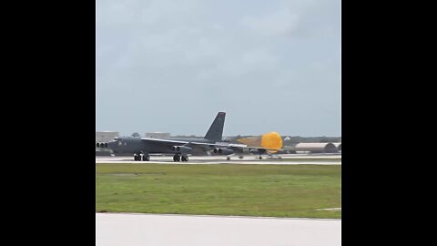 B-52H Stratofortress Deploys a Drogue Parachute at Andersen AFB