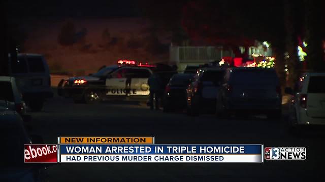 Woman arrested in triple homicide had prior murder charge dismissed