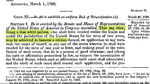 Naturalization Law Of 1790