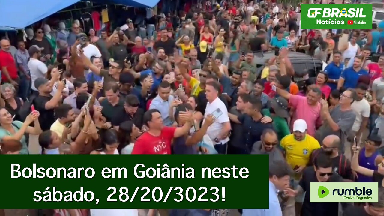 Bolsonaro e a sua companheira fiel: a MULTIDÃO. Hoje foi em Goiânia!