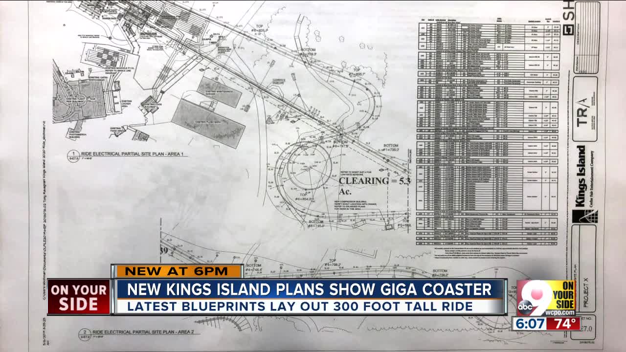 New Kings Island blueprints show 300-foot giga coaster