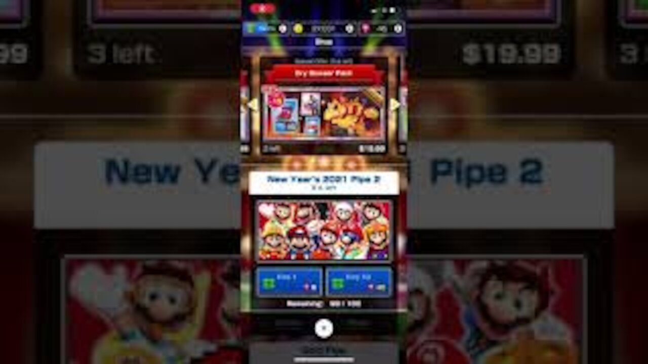 Mario Kart Tour- Another New Year’s 2021 Pipe 2 Opening (45 Rubies - Fire 10)