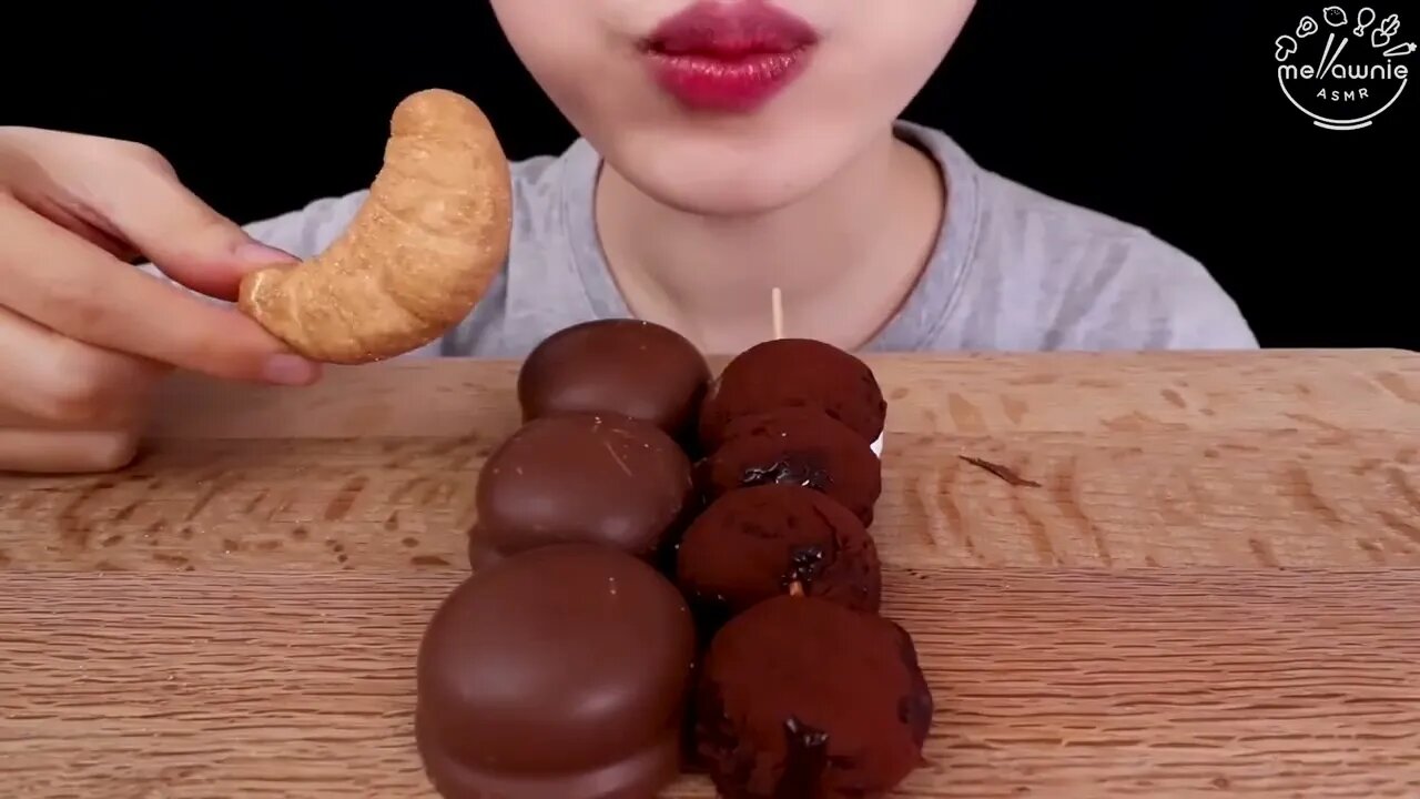 ASMR MUKBANG｜CHOCOLATE MARSHMALLOW RICE CAKES ICE REAM SNACK 초코찰떡, 마시멜로, 누텔라과자, 아이스크림, 마카롱 EATING 먹방