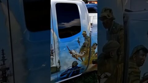 Awesome Airbrushed Mini 🔥🔥🔥#carshow #shorts #minitruckin #airbrush #military