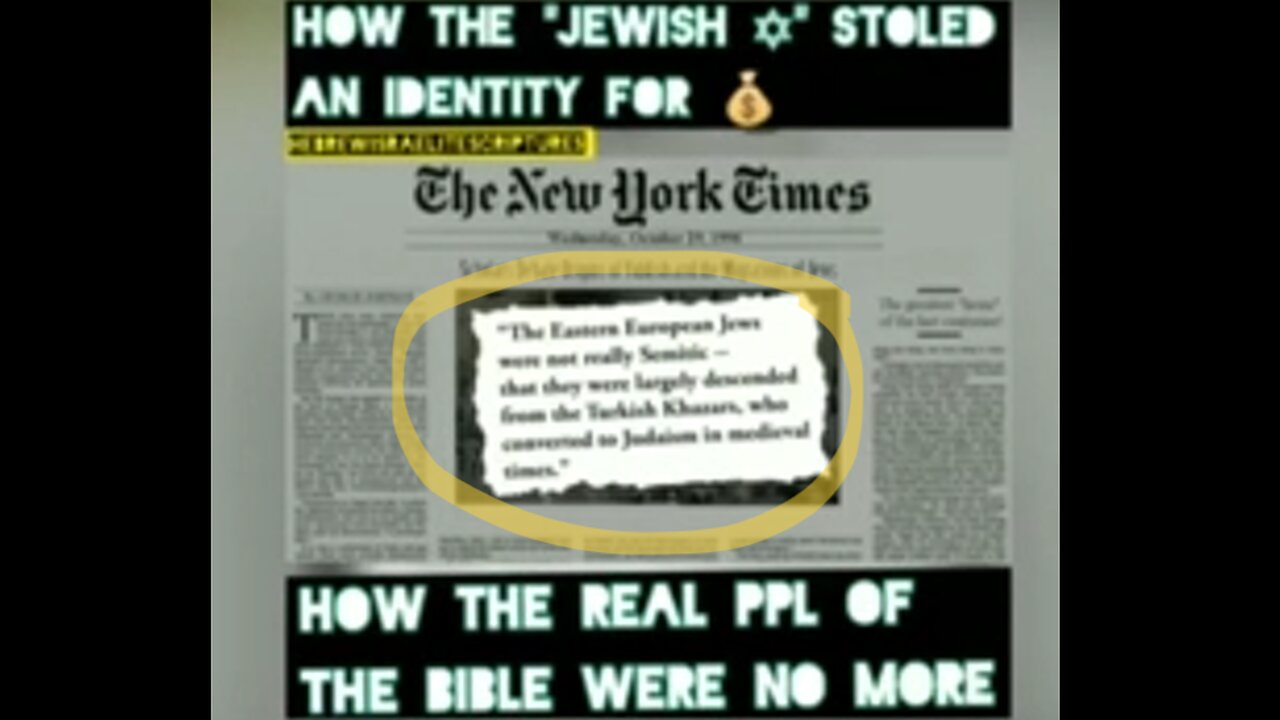 Jews Are NOT Semitic They Descend From Turkish Khazars Who Converted To Judaism In Medieval Times!