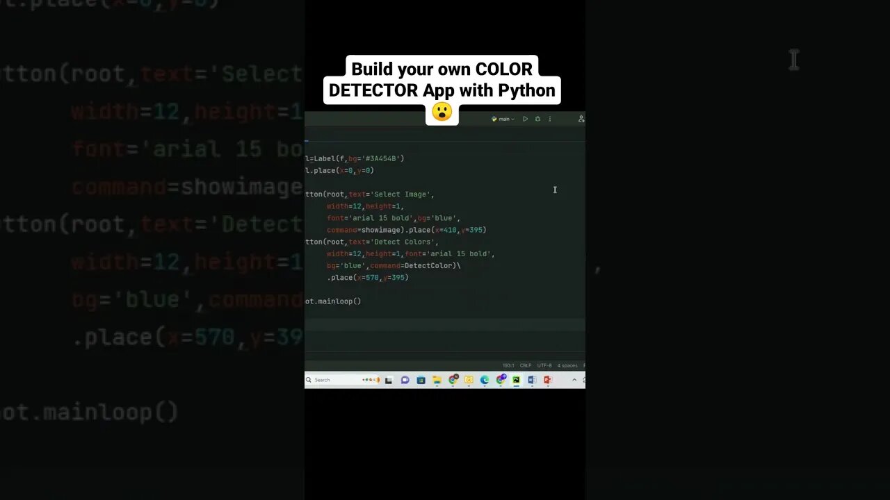 Color detection app with python. .#python #anaconda #fypシ゚ #colordetection#pythontutorial