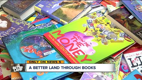 Lakewood High School students collect books for kids in Cleveland who don't have them