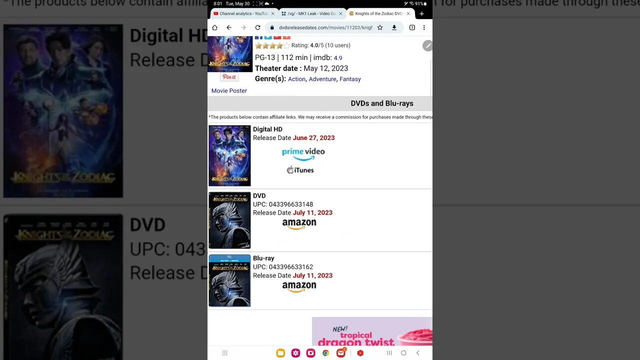 knights of the zodiac Blu ray and DVD release date confirmed