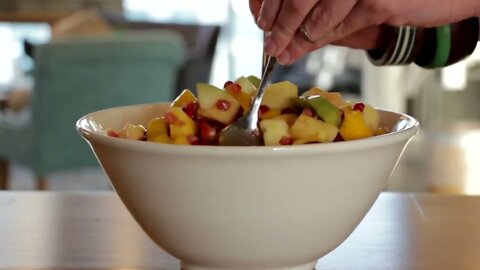 VÍDEO SEM DIREITOS AUTORAIS: Salada De Frutas Tigela Frutas Fruta Saudável