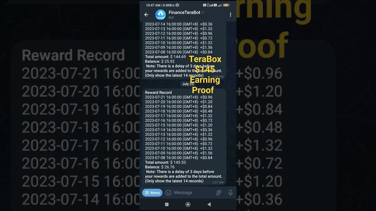 TeraBox $145 Earning Proof #terabox #ytshorts #earningproof #shorts