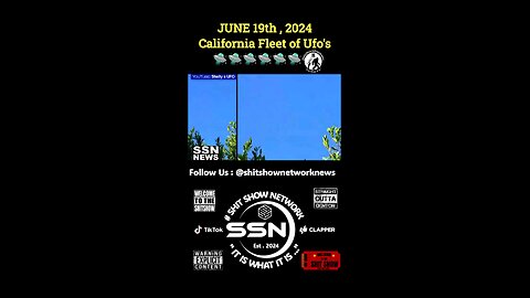 Fleet of Ufo's 🛸🛸🛸 June 19th , 2024 State of California