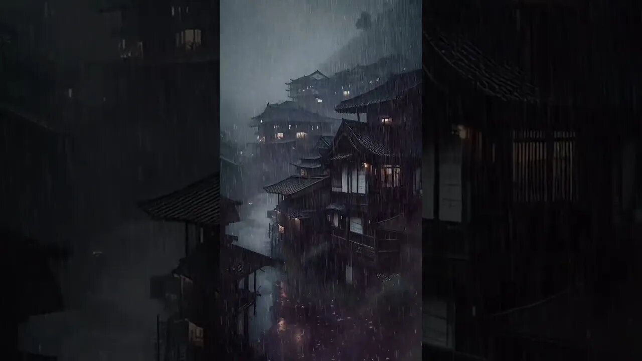 放松睡眠的雨声，失眠，冥想，学习，古城大雨ASMR#shorts #short #shortvideo #shortsvideo #rain #rainsounds #meditation