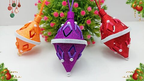 Glitter Foam Ornaments Making || DIY Glitter Foam Sheet Crafts Idea