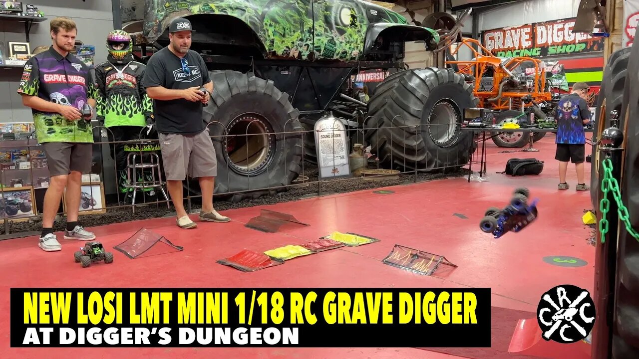 Losi LMT Mini 1/18 RC Grave Digger & Son-uva Digger! First Look With The Andersons